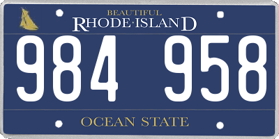 RI license plate 984958