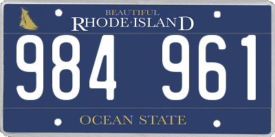 RI license plate 984961