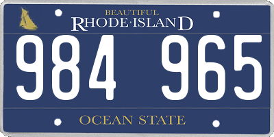 RI license plate 984965