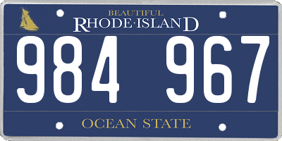 RI license plate 984967