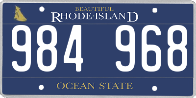 RI license plate 984968