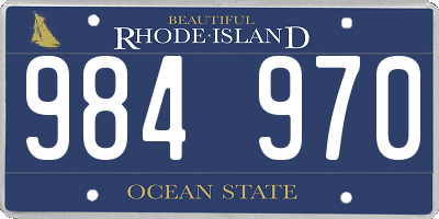 RI license plate 984970