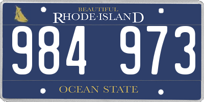 RI license plate 984973