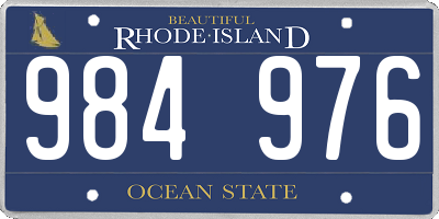 RI license plate 984976