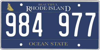 RI license plate 984977