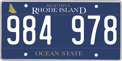 RI license plate 984978