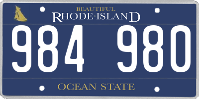 RI license plate 984980