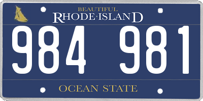 RI license plate 984981