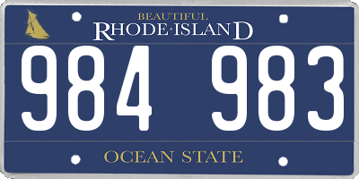 RI license plate 984983