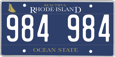 RI license plate 984984