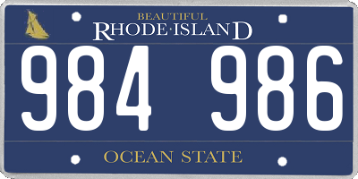 RI license plate 984986