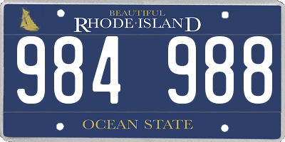 RI license plate 984988