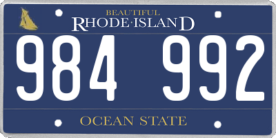 RI license plate 984992