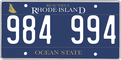 RI license plate 984994