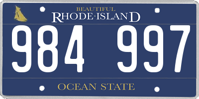 RI license plate 984997