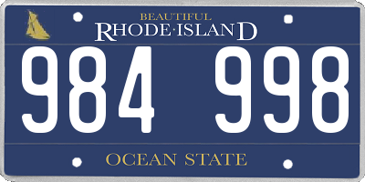 RI license plate 984998