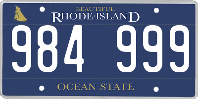 RI license plate 984999