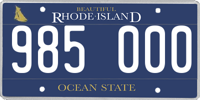 RI license plate 985000
