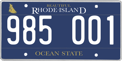 RI license plate 985001
