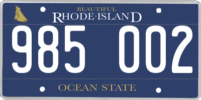 RI license plate 985002