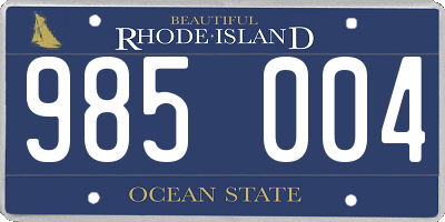 RI license plate 985004