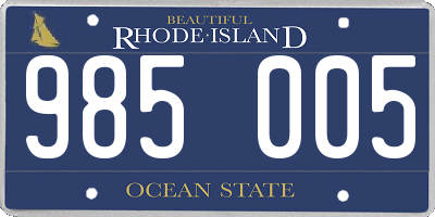 RI license plate 985005