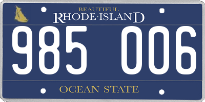 RI license plate 985006