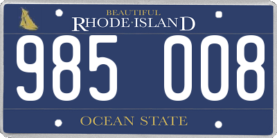 RI license plate 985008