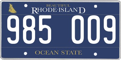 RI license plate 985009
