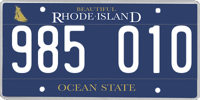 RI license plate 985010