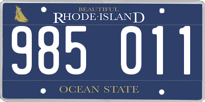 RI license plate 985011