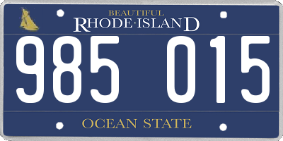 RI license plate 985015