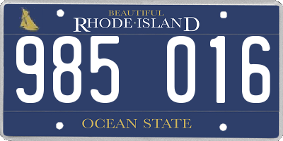 RI license plate 985016