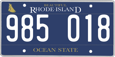 RI license plate 985018