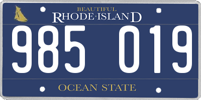 RI license plate 985019