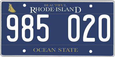 RI license plate 985020