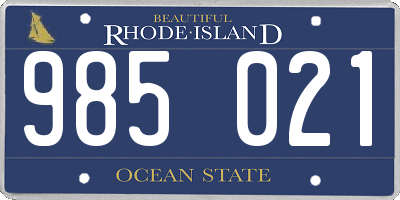 RI license plate 985021