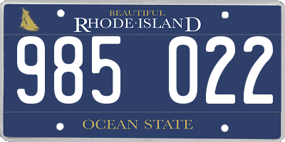 RI license plate 985022