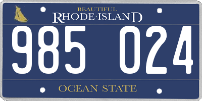 RI license plate 985024