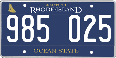 RI license plate 985025