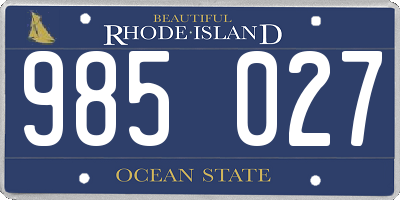 RI license plate 985027