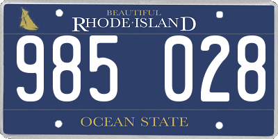 RI license plate 985028