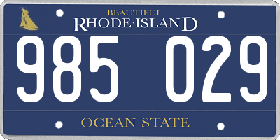 RI license plate 985029