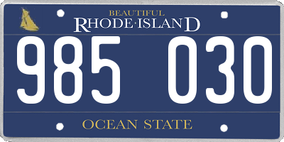 RI license plate 985030