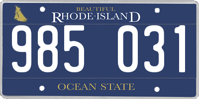 RI license plate 985031