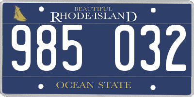 RI license plate 985032