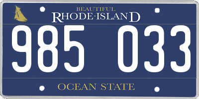 RI license plate 985033