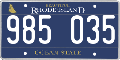 RI license plate 985035