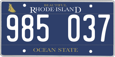 RI license plate 985037