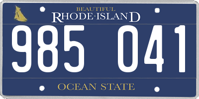 RI license plate 985041